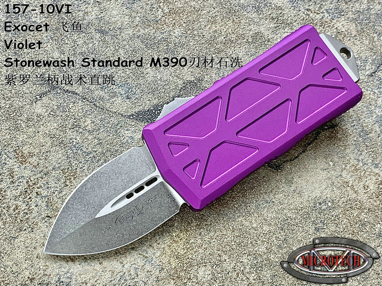 Microtech ΢ 157-10VI Exocet Violet Stonewash Standard M390вʯϴ սֱ(ֻ
